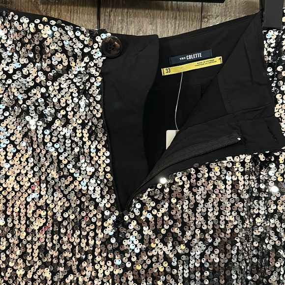 NWT Anthropologie Maeve The Colette Cropped Wide-Leg Sequin Pants - Picture 7 of 14